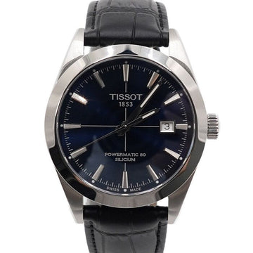 TISSOT Gentleman Powermatic 80 Silicium Automatik Stahl 40mm Lederband 156076168