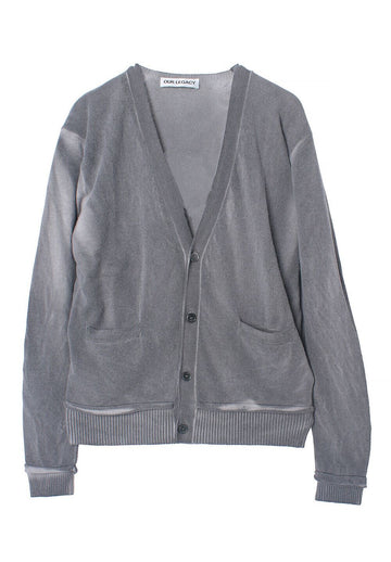 OUR LEGACY Gray Spray Dye Chubby Wool Cardigan PARALLEL M4253PG 146993197