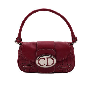 DIOR Roter Leder CD-Logo Klappen-Tote- und Schultertasche 44381 156077130