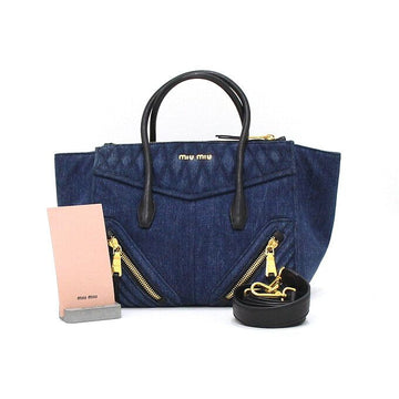 MIU MIU デニムバイカーバッグトートバッグ兼ショルダーバッグ 1031 156077147