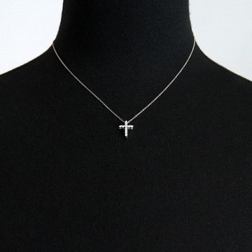 TIFFANY & CO PT950 Platinum Diamond Cross Pendant 10x15mm Necklace 67124723 156080520