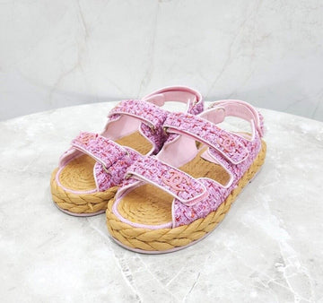 CHANEL Tweed Sandalen Lichtpink G945 138386424