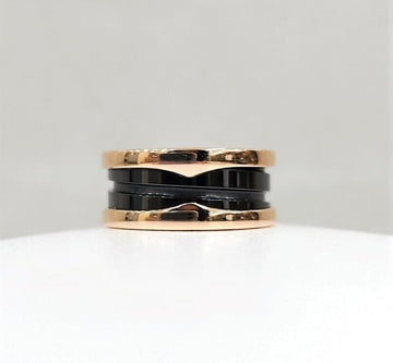 Bulgari 18k B.Zero1 Band Ring 18K Rose Gold Ceramic Size 46 148382548