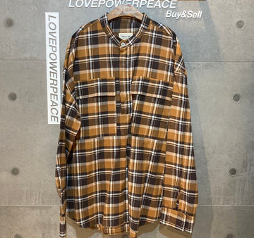 FEAR OF GOD Henley-Neck Pullover Karohemd Braun RN139190D042819 148409948