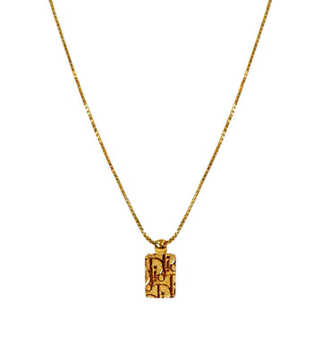 Dior Oblique Plate Gold Necklace 58781 156177237