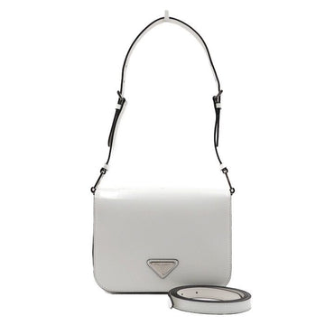 PRADA ホワイト ブラシド ショルダーバッグ 兼 クロスバッグ 1BD308 156184598