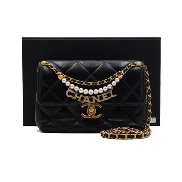 CHANEL Black Caviar Skin Pearl CC Vintage Gold Chain Shoulder Bag and Crossbody AS4986 2024 156184633