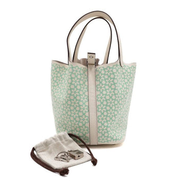HERMES ピコタン18 プリンテッド スウィフト ラッキーデイジー ナタ ベル ブラン トートバッグ H083546 156184643