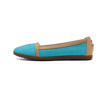 TODS ブルーパイソンレザー女性フラットシューズ aa63840 156186410