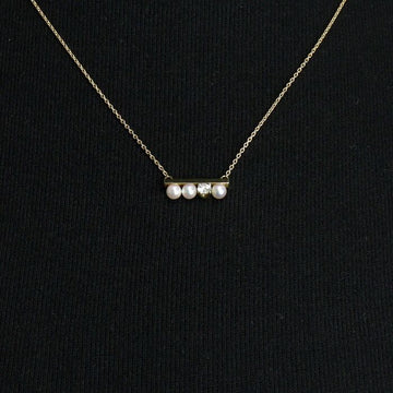 TASAKI 18k Gelbgold Petit Balance Perlen Solo Diamant Damen Halskette P-16743-4-18KYG 156186428