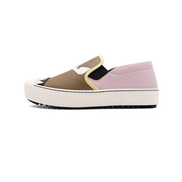 Fendi Pink Brown Monster Women's Slip-On Sneakers 8E5110 156186438