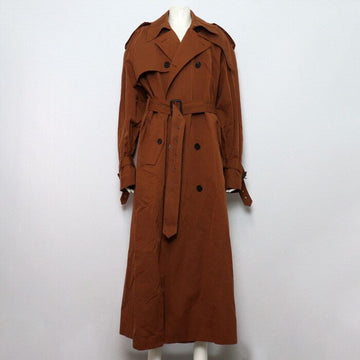 Saint Laurent Brown Oversized Cotton Silk Women's Belted Trench Coat Jacket 851259 156202270