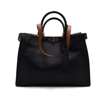 Fendi Black Leather Peekaboo X-Tote Small Tote Bag and Shoulder Bag 8BH377 156222632