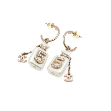 CHANEL Crystal Perfume Pearl Mini CC NO.5 Earrings 63949 156230881