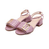 Fendi Pink Leather Sandals with Gold FF Logo 8X7091 156230974 [P]