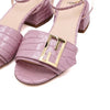 Fendi Pink Leather Sandals with Gold FF Logo 8X7091 156230974 [P]