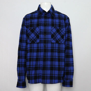 Off White Blue Cotton Check Men's Jacket 156247492