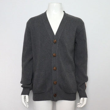 GOLDEN GOOSE Dunkelgrau Melange Baumwollrückenlogo Herren Cardigan 00946 156247493