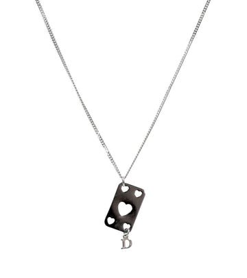 DIOR Herz-Karten Silber Halskette 57437 156253444