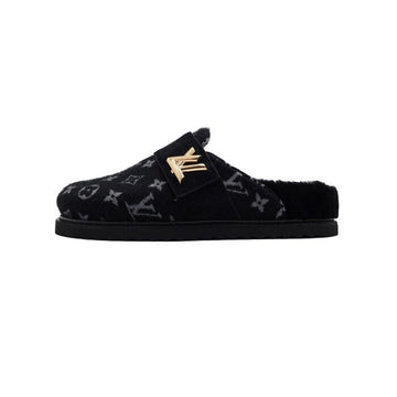 LOUIS VUITTON 1ADD7A Cozy Flache Komfort Schwarz Clou Sierling Mules Damen Slipper 156277157