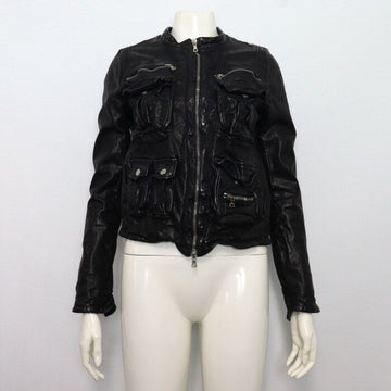 NEIL BARRETT Faltenwaschleder-Buffalo-Lederjacke für Damen 9NW512N001 156278314