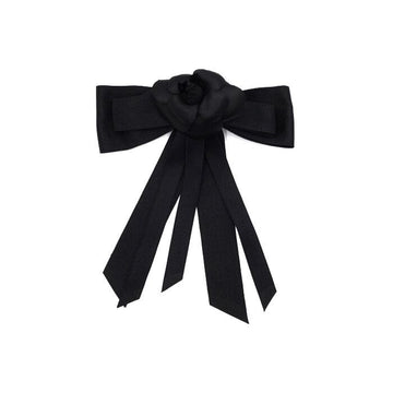 CHANEL ブラックカメリアリボン女性ヘアピン aa63963 156288042