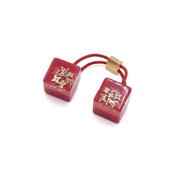 LOUIS VUITTON レッド キューブ インクルージョン ゴールドクリスタル ヘアタイ aa63973 156288118