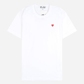 COMME DES GARCONS Klein rotes Herz T-Shirt kurzarm Weiß T304 051 2 156290149