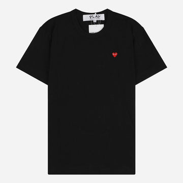 COMME DES GARCONS 小さな赤いハートの半袖Tシャツ ブラック T304 051 1 156290150