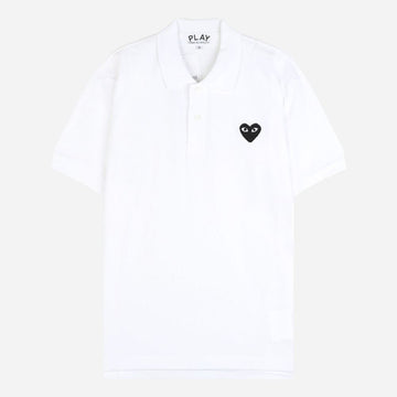 COMME DES GARCONS Polo-Shirt mit schwarzem Herz Weiß T066 051 2 156290153