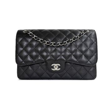 CHANEL Klassische Flap Bag Groß Schwarz Kaviar Q2DTLJGG 156312465
