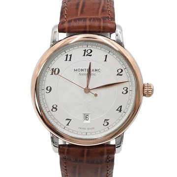 Montblanc Star Legacy Gold-Plated Analog Automatic Steel 42mm Leather Band Men's Watch 117576 156314587