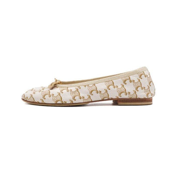 Celine White Triomphe Women's Ballet Flats 343263560C 156318889