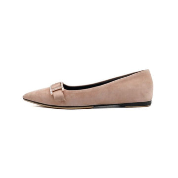 HERMES H212136Z Ballerina Flats aus pinkem Wildleder aa64027 156319024