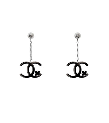 CHANEL Drop CC Silver Earrings 57776 156319816