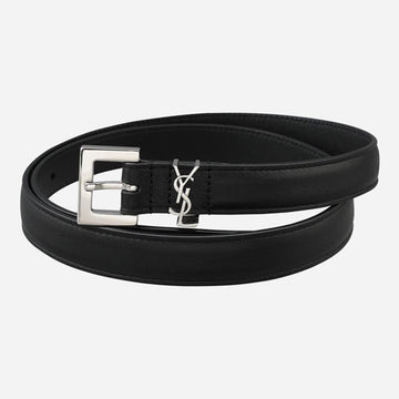 SAINT LAURENT Kassandre Slim Gürtel Silber Schwarz 554465 BOO0N 1000 156358738