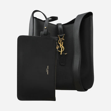 SAINT LAURENT 6S LE 5A7 グレインレザーショルダーバッグ ブラック 850533 AAAUQ 1000 156358821