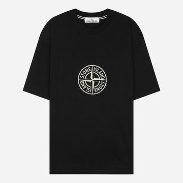 Stone Island Short Sleeve T-shirt with Logo Print Black 2100001 S0362 V0029 156358961