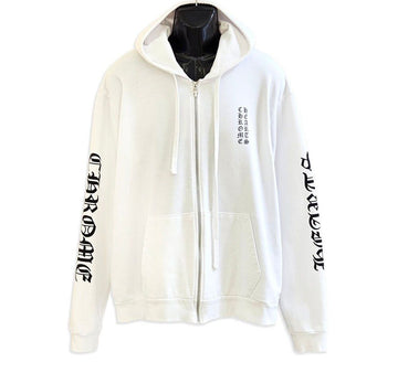 CHROME HEARTS Vertikales Logo Fleece Hoodie Weiß TCWQT1J2 156375405