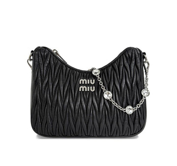 Miu Miu Nappa Materasse Crystal Chain Black 5BH211 156376135