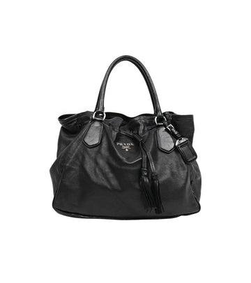 PRADA ブラックレザータッセルショッパーバッグ 57782 156376784