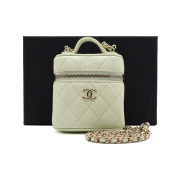 CHANEL ミントキャビアミニバニティコスメティックショルダーバッグ兼クロスバッグ AP2503 156380454
