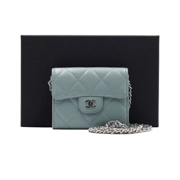 CHANEL クラシックキャビアミニカード財布 WOC ゴールドチェーン クロスボディバッグ AP0238 156380460