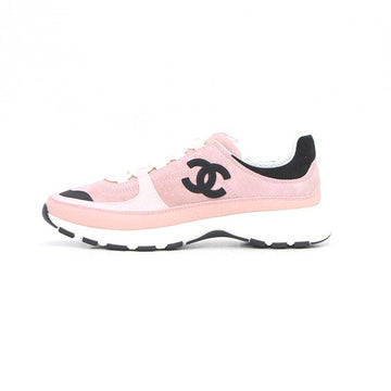 CHANEL ライトピンク ブラック CC スウェード レディース スニーカー 25-26シーズン G47010 156380928