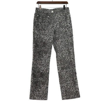 CHANEL Camelia CC Logo Pattern Black Cotton Denim Pants Women aa63902 156383378
