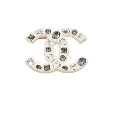 CHANEL 19シーズン ホワイトレジン CC クリスタル ゴールドブローチ aa63967 156383880