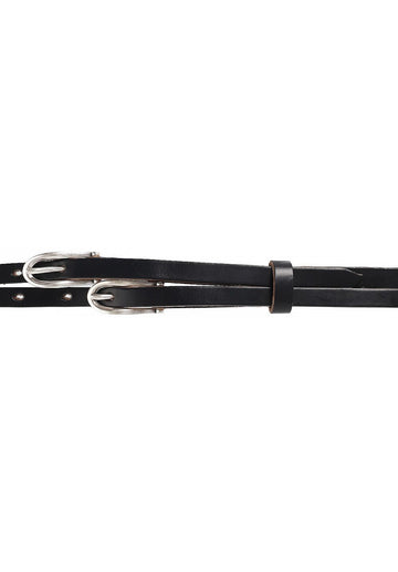 OUR LEGACY Regl-schnallen Gürtel aus CHROMEXCEL-Leder in Schwarz TWIN TONGUE A2258TBC 139292634