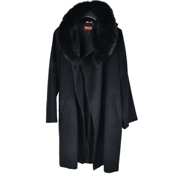 MAXMARA Wollmantel mit Kapuze aus Fuchsplüsch 14156 156402759