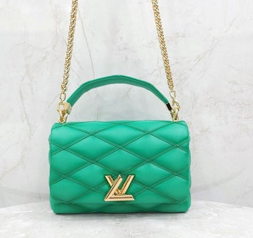 LOUIS VUITTON GO14 ピコ MM トート ショルダーバッグ グリーン ゴールド金具 149230136