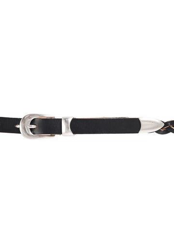 OUR LEGACY Regasi schwarze Leder 2 cm geflochtenem Gürtel A42382BB 128751667